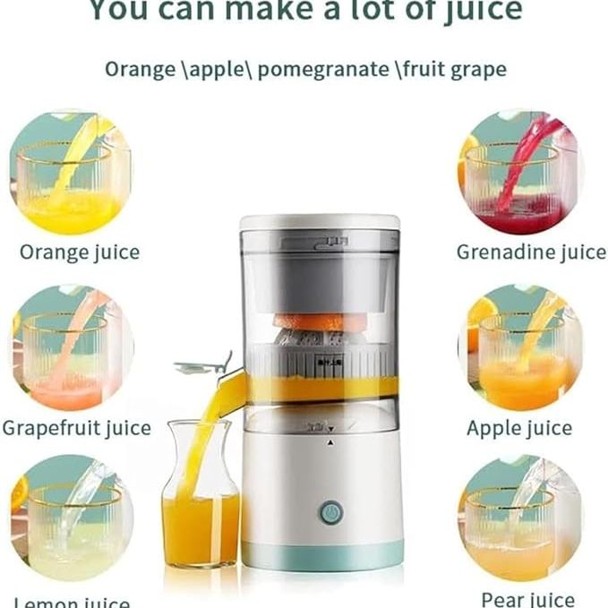 Portable Electric Citrus Juicer Hands-Free Rechargeable Orange Lemon Grapefruit Juicer Easy To Clean Juicer Machine | Orange, Lemon Juicer And Squeezer | Juice Extractor | Juice Blender
