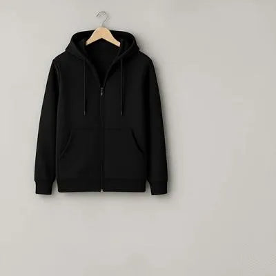 2 Pcs Men's Polyester Fleece Plain Zipper Track Suit