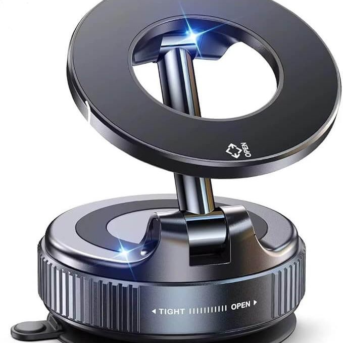 Vacuum Magnetic Suction Cup Folding Swivel Stand – Double-Sided Universal Mobile Phone Holder
