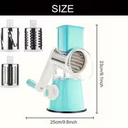 Manual 3‑In‑1 Vegetable Cutter & Drum Grater | Round Slicer | Multifunctional Kitchen Gadget