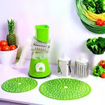 Manual 3‑In‑1 Vegetable Cutter & Drum Grater | Round Slicer | Multifunctional Kitchen Gadget